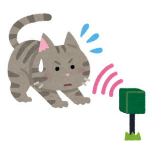 超音波で猫を追い払うイラスト