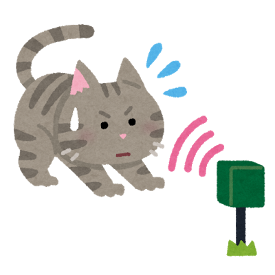 超音波で猫を追い払うイラスト